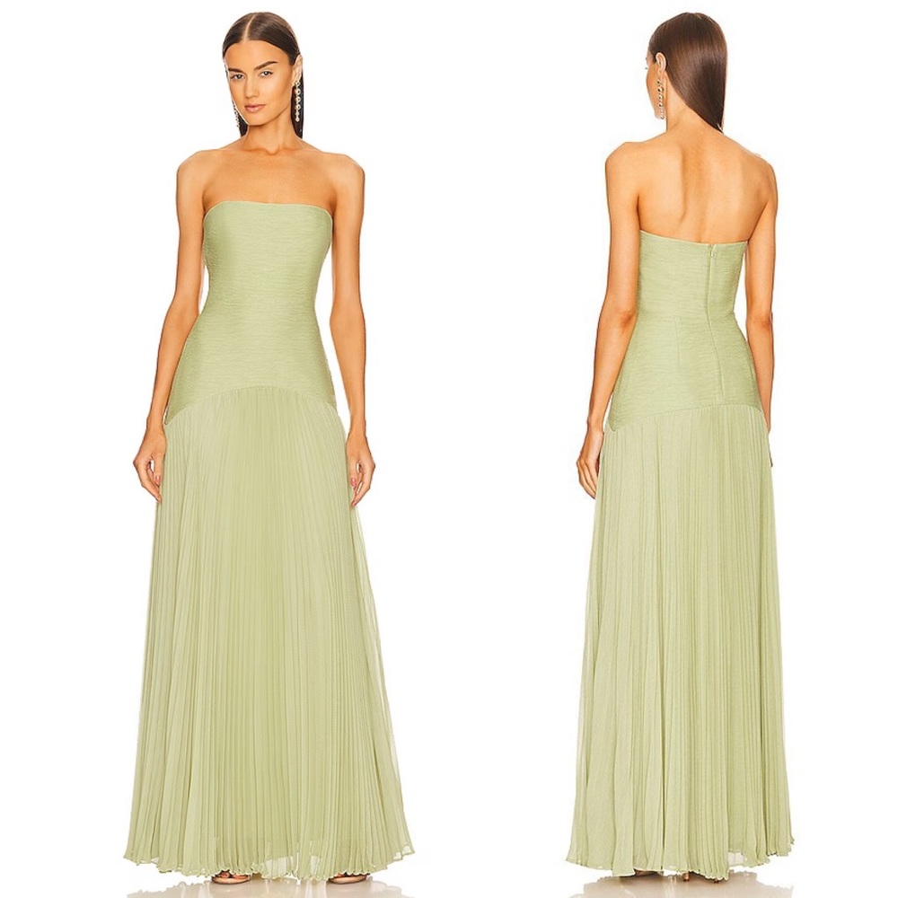 ALEXIS Sunniva Strapless Pleated Maxi Dress Gown Sage Green NEW with tag - Picture 14 of 14